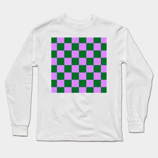 Checked pattern - purple and green checks Long Sleeve T-Shirt